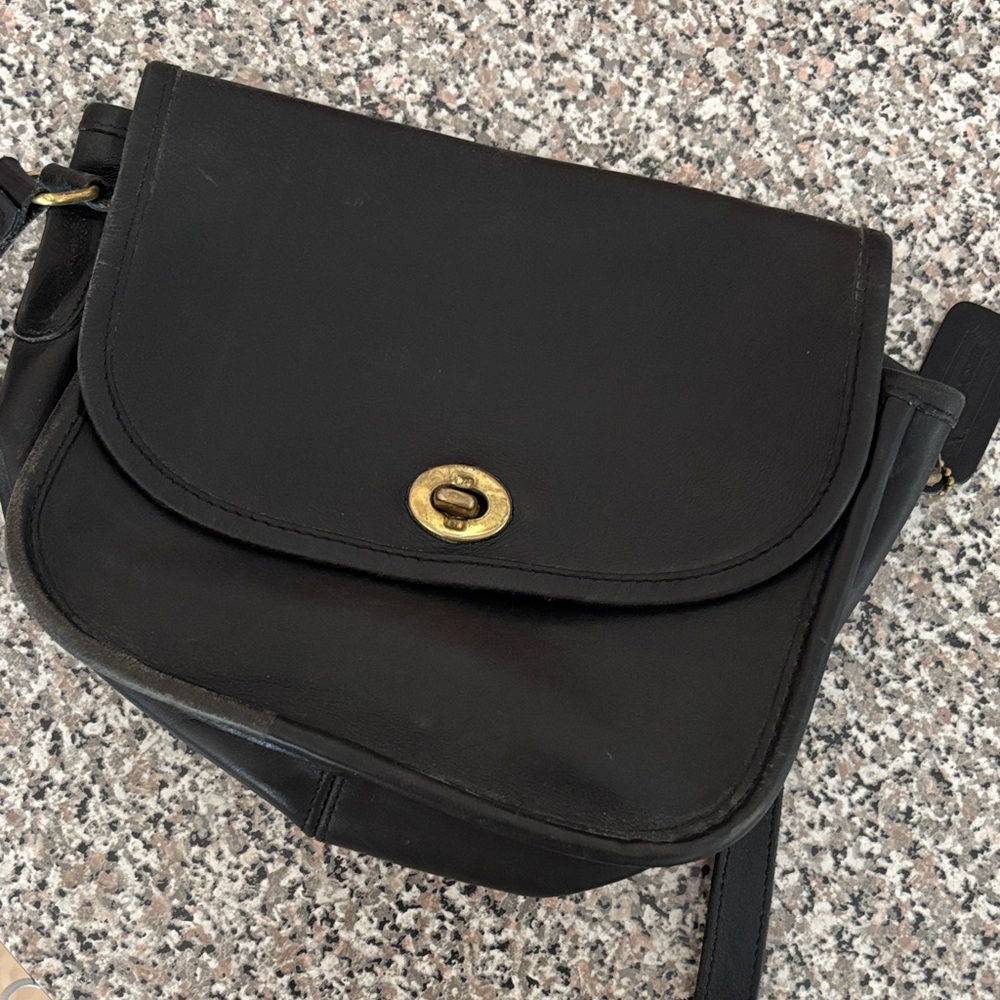 Coach Black Crossbody Bag with Gold Accent